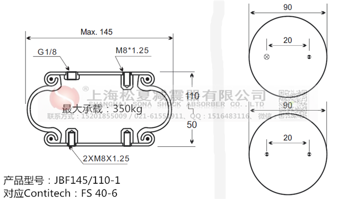 JBF145/110-1橡膠<a href='http://huichaozhifu.com/' target='_blank'><u>空氣彈簧</u></a>