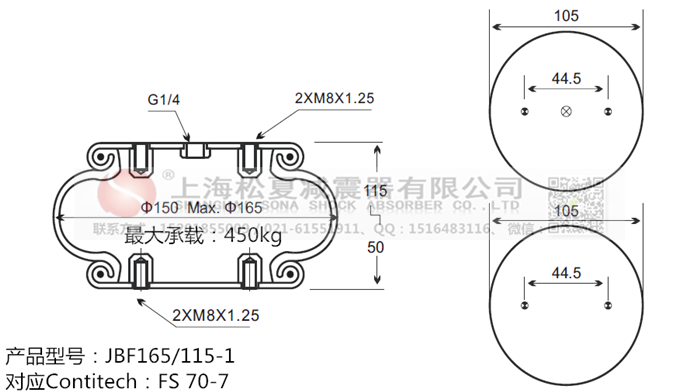 JBF165/115-1橡膠<a href='http://huichaozhifu.com/' target='_blank'><u>空氣彈簧</u></a>