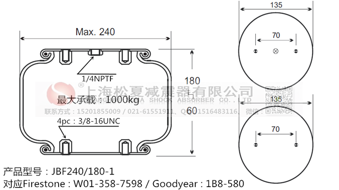 JBF240-180-1橡膠<a href='http://huichaozhifu.com/' target='_blank'><u>空氣彈簧</u></a>