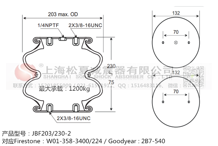 JBF203/230-2橡膠<a href='http://huichaozhifu.com/' target='_blank'><u>空氣彈簧</u></a>