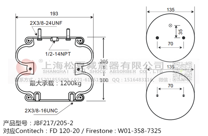 JBF217/205-2橡膠<a href='http://huichaozhifu.com/' target='_blank'><u>空氣彈簧</u></a>